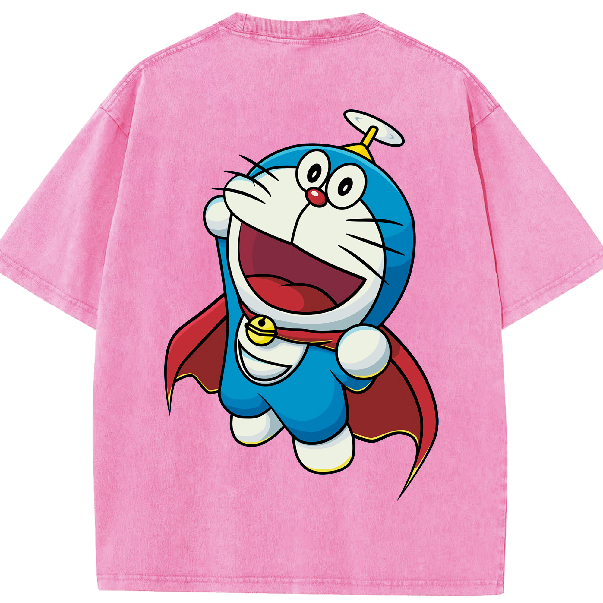 （画像用） ドラえもん Doraemon 綿100% ヴィンテージ風 半袖Tシャツ（背面プリント）